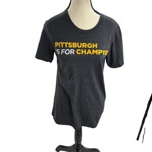 Bella Canvas Unisex S Pittsburgh Is For Champyinz Graphic T Shirt Gray